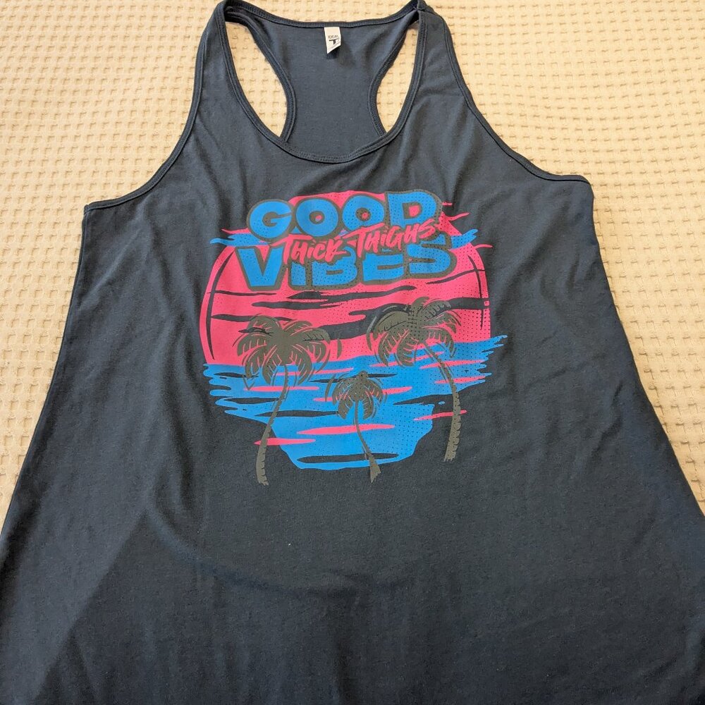 Barbells And Ponytails Racerback  "Good Vibes" Tank Top Sz XXL NEW